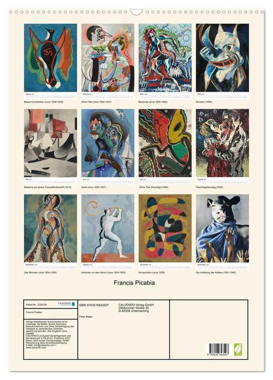 Produktbild: Francis Picabia (Wandkalender 2027 DIN A2 hoch), CALVENDO Monatskalender