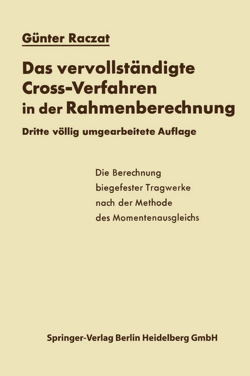 Produktbild: Das vervollst&auml;ndigte Cross-Verfahren in der Rahmenberechnung