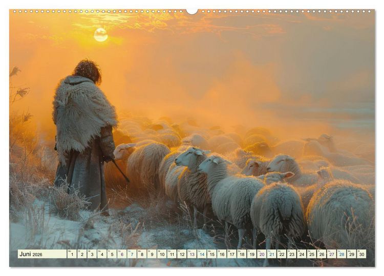 Produktbild: Bei den Schafen - Malerische Reise (hochwertiger Premium Wandkalender 2026 DIN A2 quer), Kunstdruck in Hochglanz