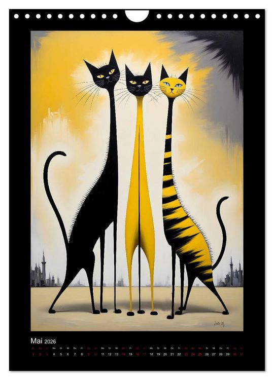 Produktbild: Buntes Katzenvolk (Wandkalender 2026 DIN A4 hoch), CALVENDO Monatskalender