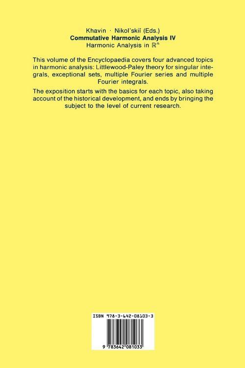 Produktbild: Commutative Harmonic Analysis IV