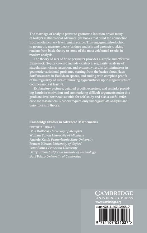 Produktbild: Sets of Finite Perimeter and Geometric Variational Problems