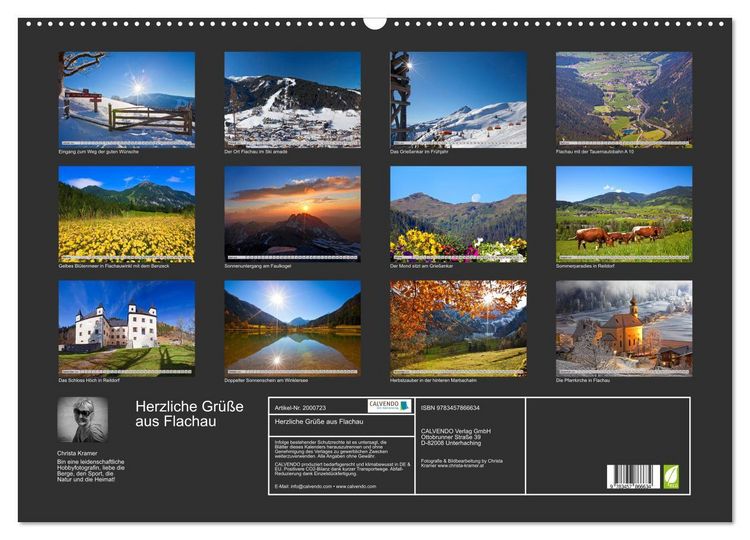 Produktbild: Herzliche Gr&uuml;&szlig;e aus Flachau (Wandkalender 2026 DIN A2 quer), CALVENDO Monatskalender