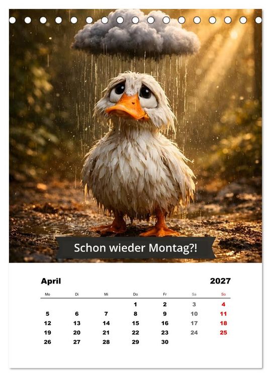 Produktbild: Tier-isch wahr! (Tischkalender 2027 DIN A5 hoch), CALVENDO Monatskalender