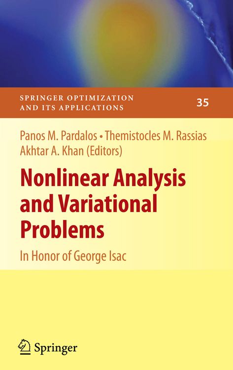 Produktbild: Nonlinear Analysis and Variational Problems