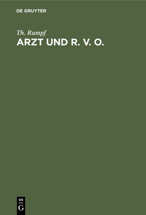 Produktbild: Arzt und R. V. O.