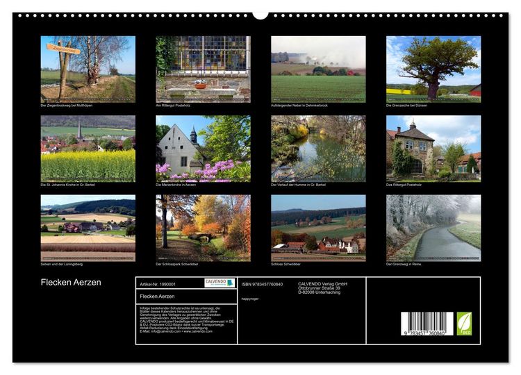 Produktbild: Flecken Aerzen (hochwertiger Premium Wandkalender 2026 DIN A2 quer), Kunstdruck in Hochglanz