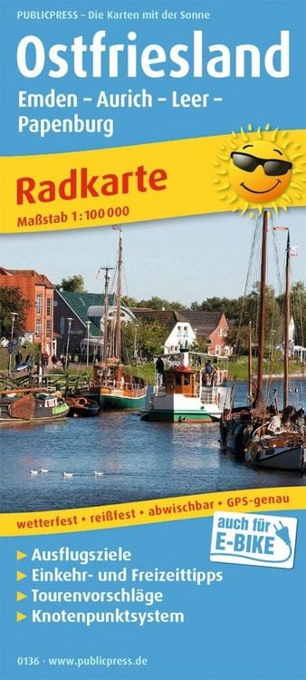 Produktbild: Publicpress Radkarte Ostfriesland 1:100.000
