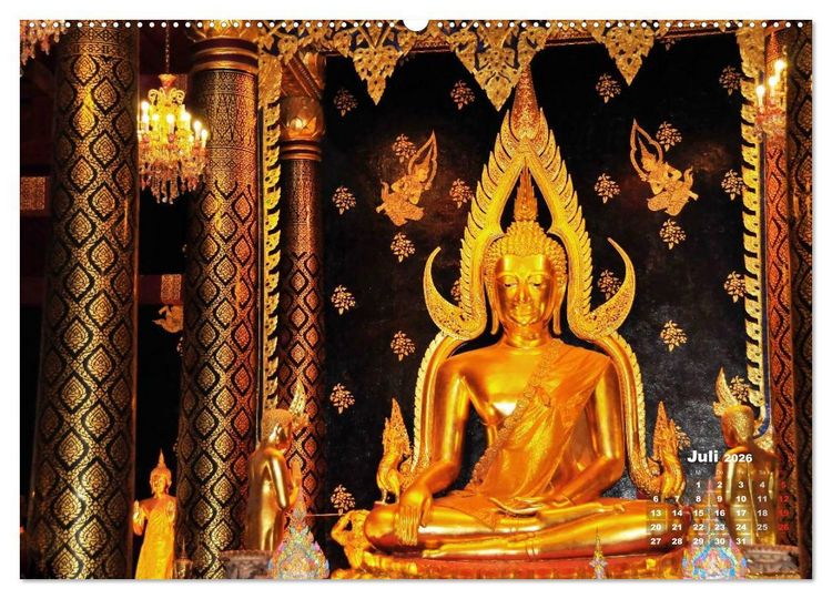 Produktbild: Thailands Buddhas (hochwertiger Premium Wandkalender 2026 DIN A2 quer), Kunstdruck in Hochglanz