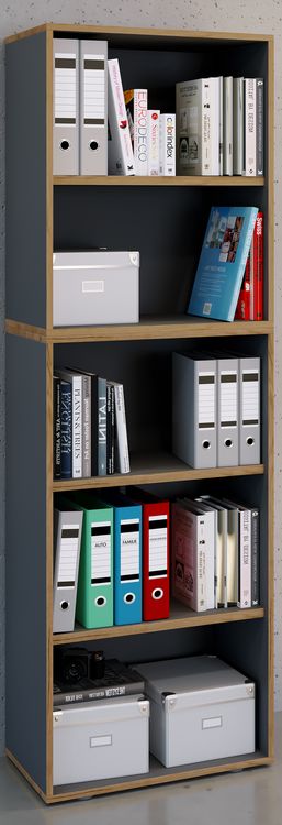 Produktbild: Holz B&uuml;ro Regal B&uuml;cher Ordner Salia 5fach B. 60 cm