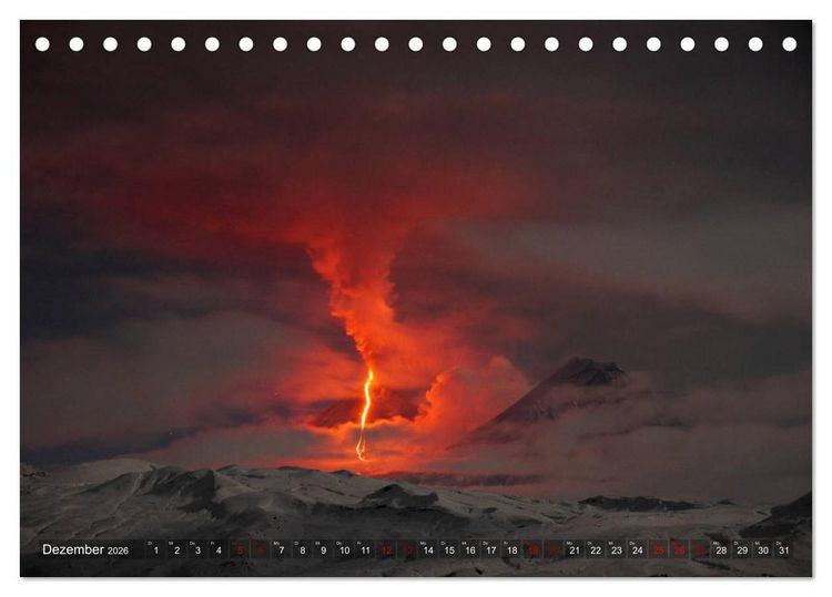 Produktbild: Vulkane - Magma, Lava, Eruptionen (Tischkalender 2026 DIN A5 quer), CALVENDO Monatskalender