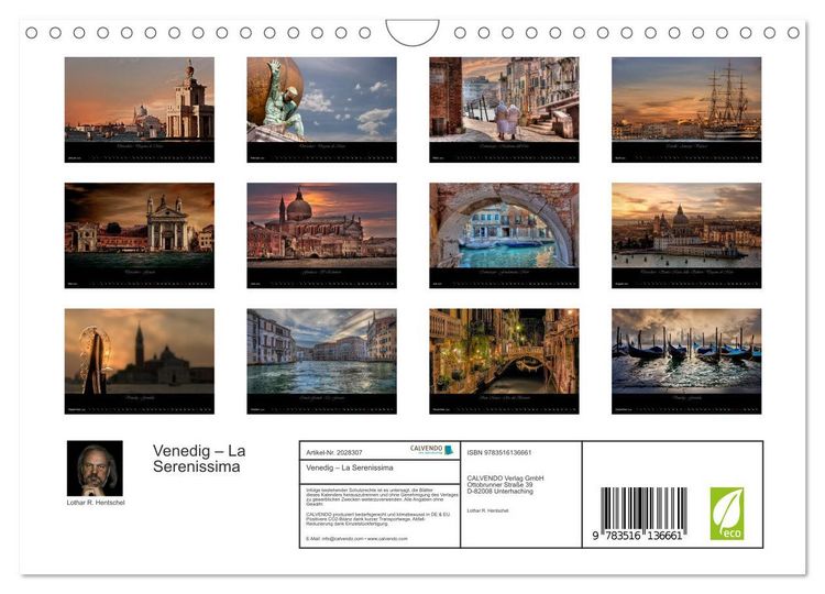 Produktbild: Venedig &ndash; La Serenissima (Wandkalender 2026 DIN A4 quer), CALVENDO Monatskalender