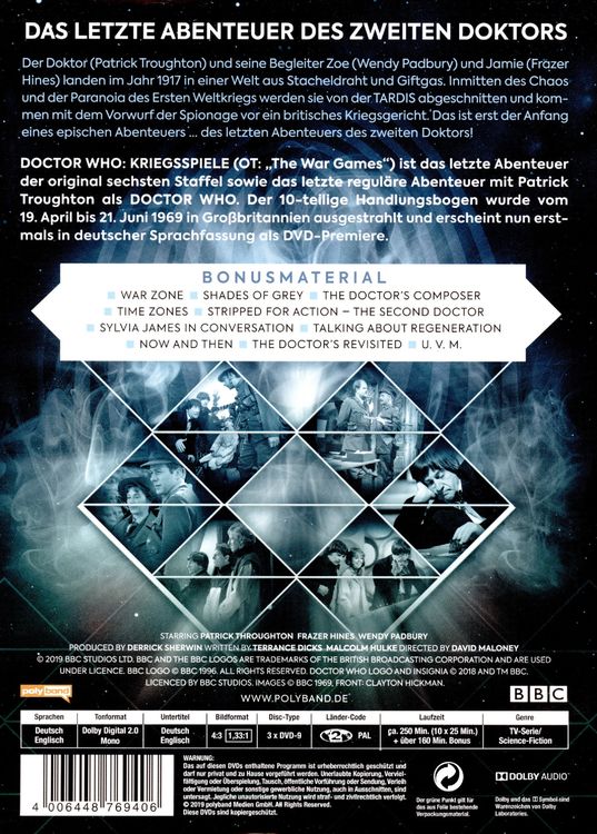 Produktbild: Doctor Who - Der Zweite Doktor: Kriegsspiele (Limitiertes Mediabook mit War Map, Postkartenset und 3D-Lentikularkarte) LTD.