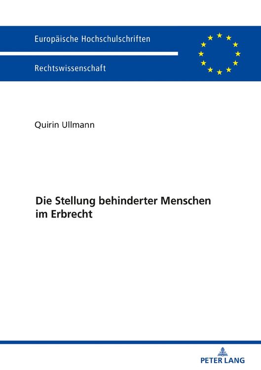 Produktbild: Die Stellung behinderter Menschen im Erbrecht