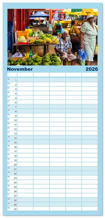 Produktbild: Familienplaner 2026 - Die Seychellen - ganz nah am Paradies mit 5 Spalten (Wandkalender, 21 x 45 cm) CALVENDO