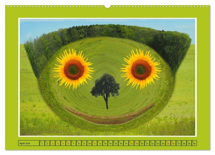 Produktbild: L&auml;cheln in Landschaften (hochwertiger Premium Wandkalender 2026 DIN A2 quer), Kunstdruck in Hochglanz