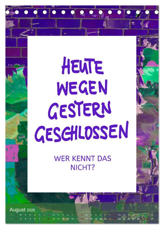 Produktbild: Lach du nur! - Flotte Spr&uuml;che schnell erkl&auml;rt (Tischkalender 2026 DIN A5 hoch), CALVENDO Monatskalender