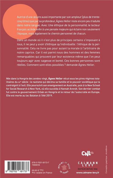 Produktbild: Une &eacute;thique de la personnalit&eacute;