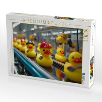 Produktbild: CALVENDO Puzzle Berufs-Badeenten auf der Produktionslinie - Quietscheenten im Berufs-Outfit | 1000 Teile Lege-Gr&ouml;&szlig;e 64x48cm Foto-Puzzle f&uuml;r gl&uuml;ckliche
