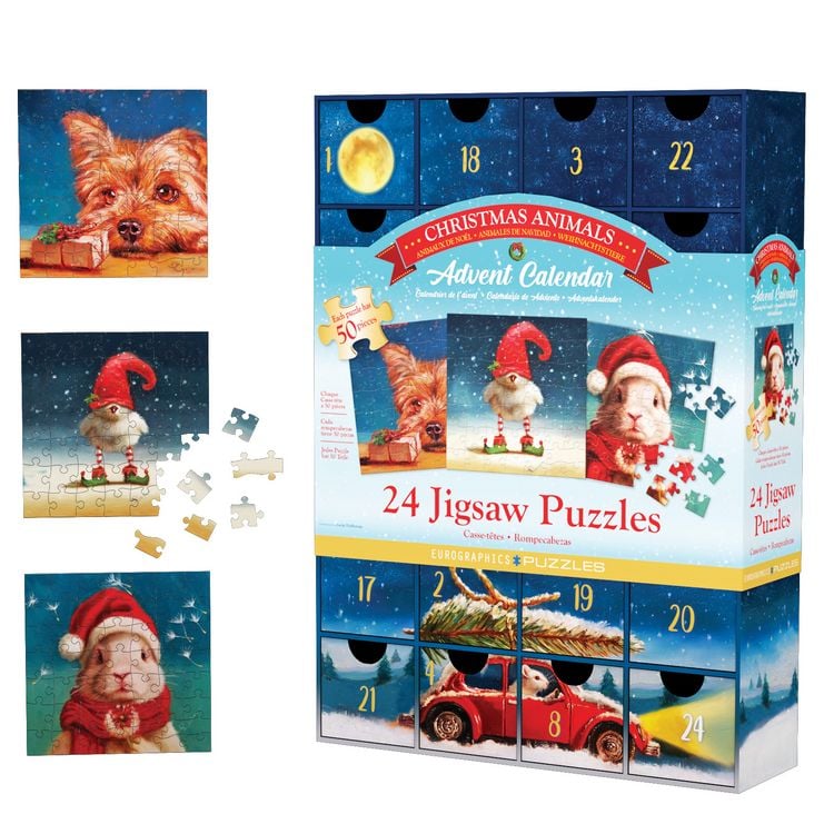 Produktbild: Puzzle Adventkalender/Weihnachtstiere/1200 Tl.