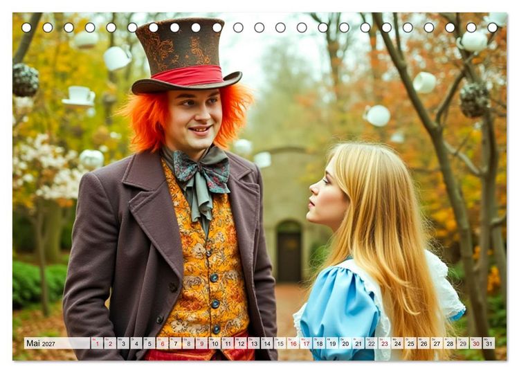 Produktbild: Alice &ndash; Eine Reise durch das Wunderland (Tischkalender 2027 DIN A5 quer), CALVENDO Monatskalender