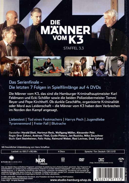 Produktbild: Die M&auml;nner vom K 3 - Staffel 3.3 [3 DVDs]