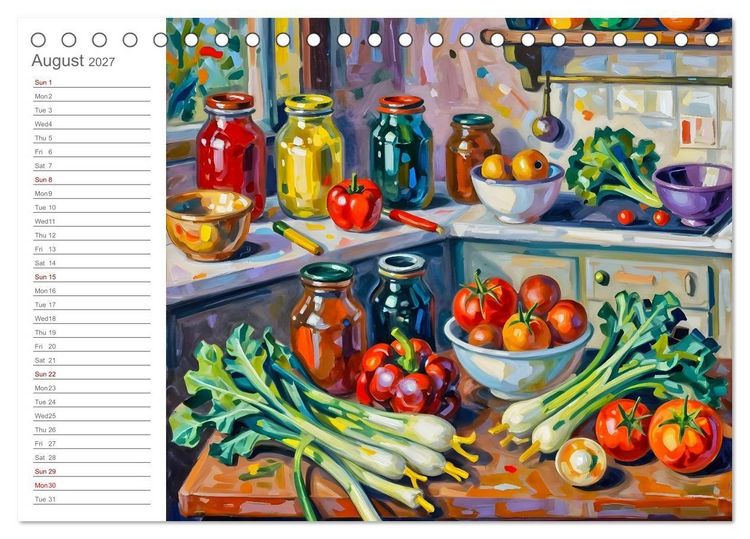 Produktbild: Painted Kitchen Moments - Twelve expressive interiors (Desk Calendar 2027 DIN A5 landscape), CALVENDO 12 Month DeskCalendar