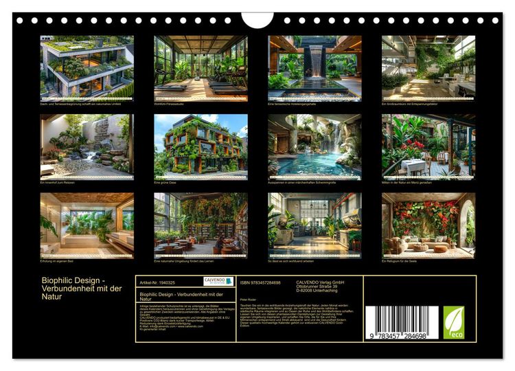 Produktbild: Biophilic Design - Verbundenheit mit der Natur (Wandkalender 2026 DIN A4 quer), CALVENDO Monatskalender