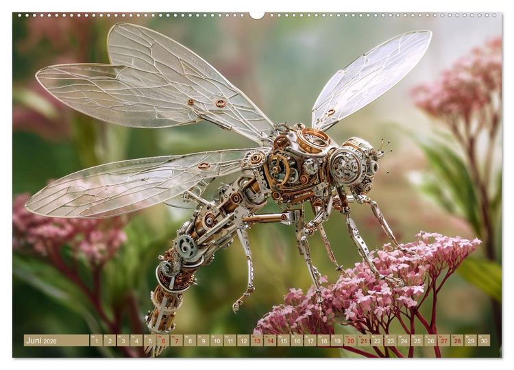 Produktbild: Insecta Mechanica. Fantastische Fl&uuml;gelwesen zwischen Technik und Natur (hochwertiger Premium Wandkalender 2026 DIN A2 quer), Kunstdruck in Hochglanz
