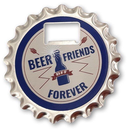 Produktbild: Bier&ouml;ffner/Untersetzer mit Magnet - "BFF Beer Friends Forever"