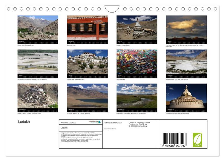 Produktbild: Ladakh (Wandkalender 2026 DIN A4 quer), CALVENDO Monatskalender