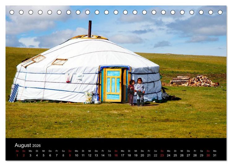 Produktbild: Einsame Mongolei (Tischkalender 2026 DIN A5 quer), CALVENDO Monatskalender