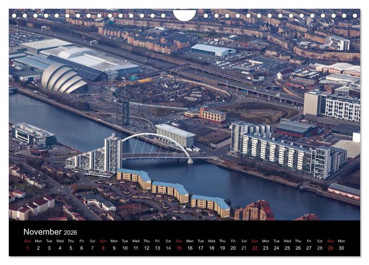Produktbild: Glasgow from the Air (Wall Calendar 2026 DIN A4 landscape), CALVENDO 12 Month Wall Calendar