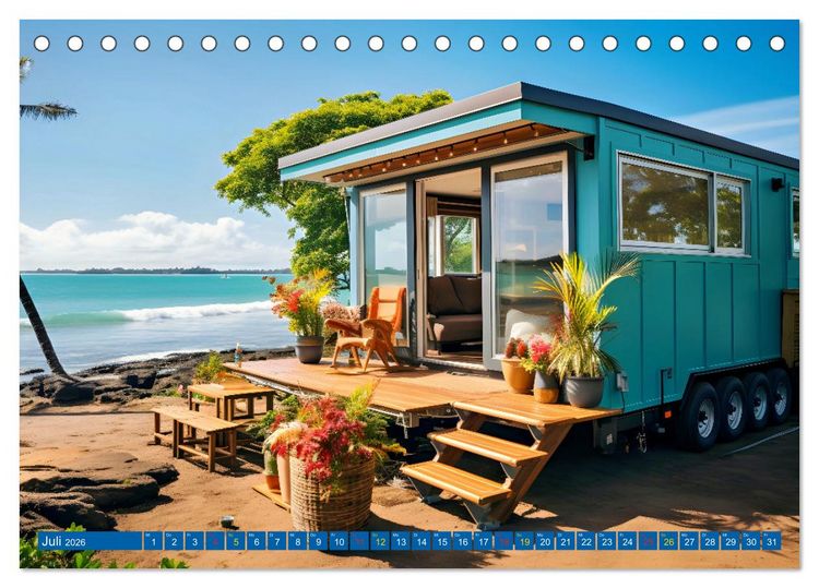 Produktbild: Tiny Houses - wohnen auf kleinstem Raum (Tischkalender 2026 DIN A5 quer), CALVENDO Monatskalender