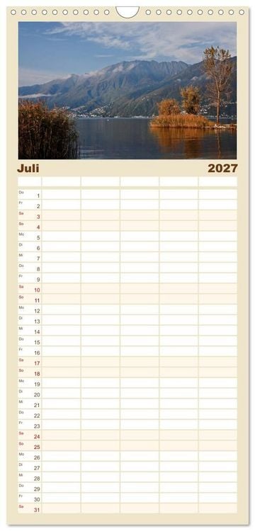 Produktbild: Familienplaner 2027 - Lago Maggiore mit 5 Spalten (Wandkalender, 21 x 45 cm) CALVENDO