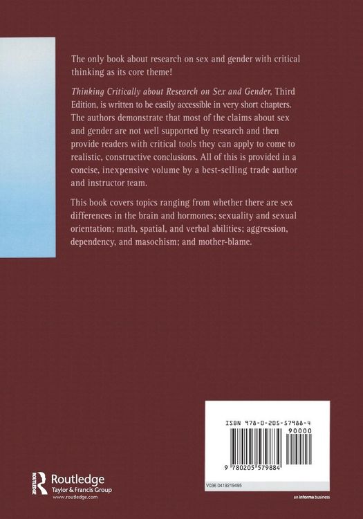 Produktbild: Thinking Critically about Research on Sex and Gender