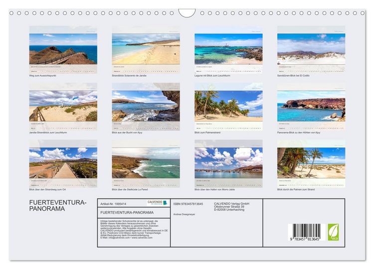 Produktbild: FUERTEVENTURA-PANORAMA (Wandkalender 2026 DIN A3 quer), CALVENDO Monatskalender