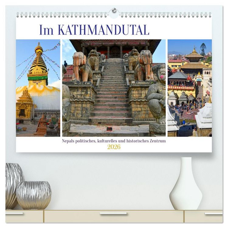Produktbild: Im Kathmandutal (hochwertiger Premium Wandkalender 2026 DIN A2 quer), Kunstdruck in Hochglanz