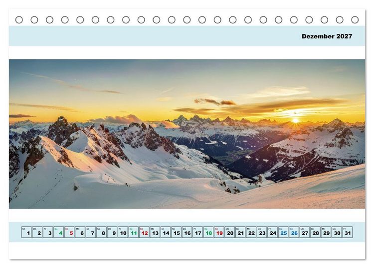 Produktbild: Alpen - Panorama - Mehr Aussicht geht nicht (Tischkalender 2027 DIN A5 quer), CALVENDO Monatskalender