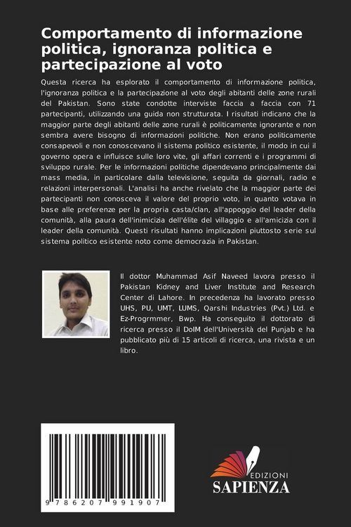 Produktbild: Comportamento di informazione politica, ignoranza politica e partecipazione al voto