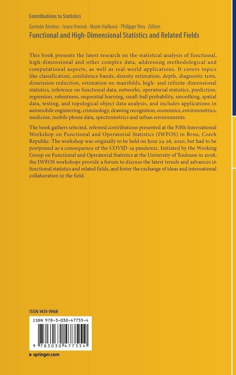 Produktbild: Functional and High-Dimensional Statistics and Related Fields