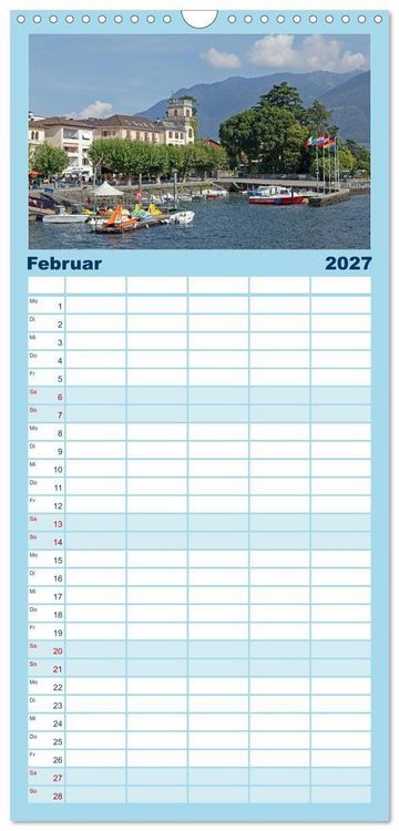 Produktbild: Familienplaner 2027 - Lago Maggiore - Mediterranes Flair umgeben von Bergen mit 5 Spalten (Wandkalender, 21 x 45 cm) CALVENDO
