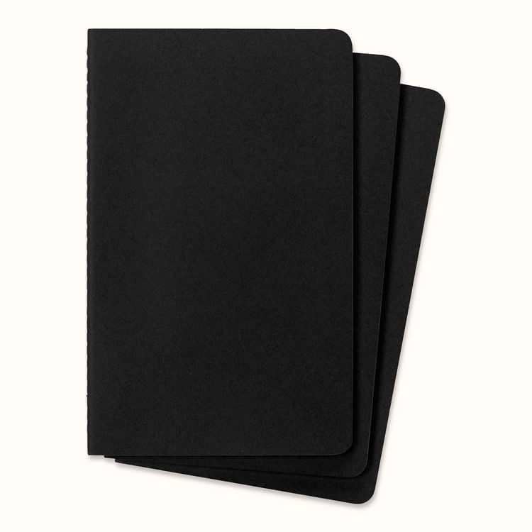 Produktbild: Moleskine Cahier, L/A5, 3er Set, Blanko, Kartoneinband, Schwarz
