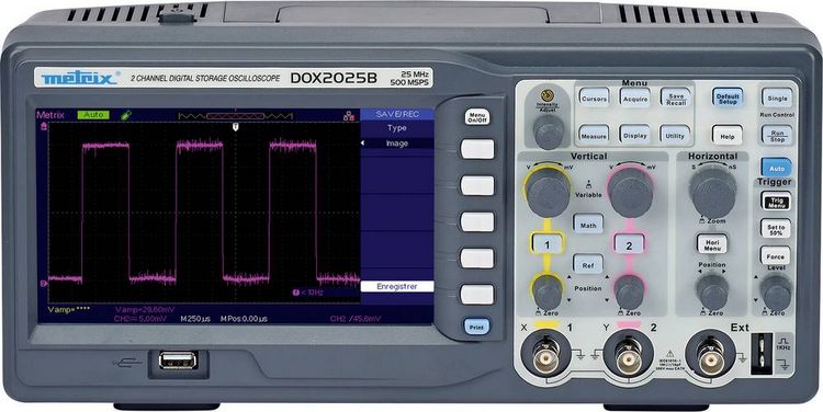 Produktbild: Metrix DOX 2025B Digital-Oszilloskop 20 MHz 2-Kanal 500 MSa/s 32 kpts 8 Bit Digital-Speicher (DSO) 1 St.