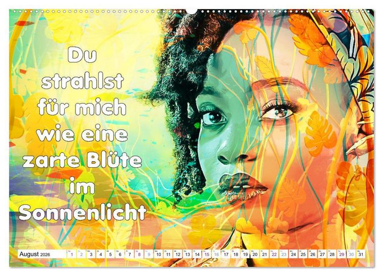 Produktbild: Spruchkalender - frech und bunt (Wandkalender 2026 DIN A2 quer), CALVENDO Monatskalender