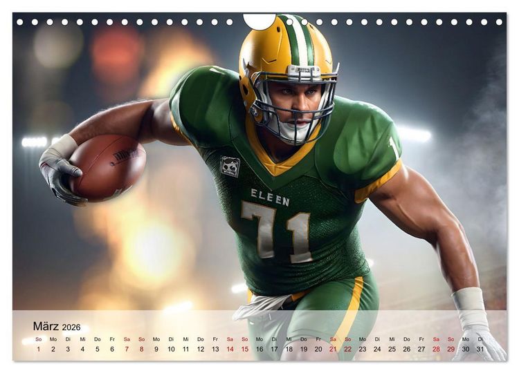 Produktbild: American Football - im Team zum Sieg (Wandkalender 2026 DIN A4 quer), CALVENDO Monatskalender