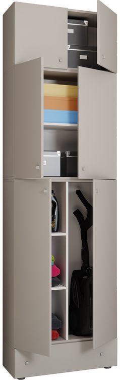 Produktbild: Holz Besenschrank Staubsauger Putzschrank Lona SA
