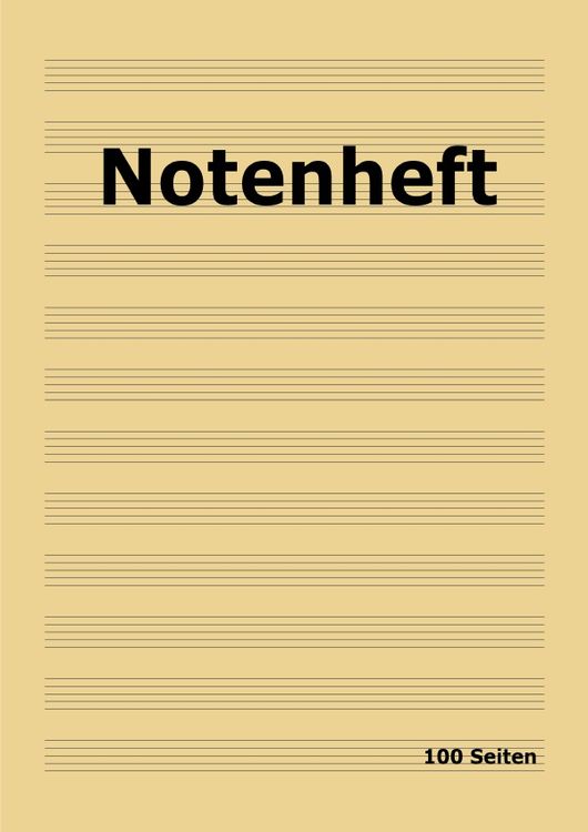 Produktbild: Notenheft: DIN A4 Notenlinienheft | 100 Seiten mit 12 Notenzeilen / Systeme pro Blatt | Papier 90g/m&sup2; | Musikheft mit Notenlinien