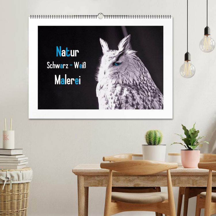 Produktbild: Natur schwarz - wei&szlig; Malerei (Wandkalender 2026 DIN A2 quer), CALVENDO Monatskalender