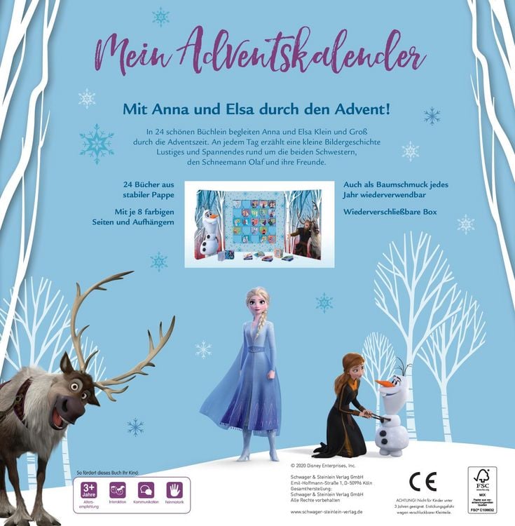 Produktbild: Die Eiskönigin 2 Mein Adventskalender. Kalenderbox mit 24 Mini-Büchlein